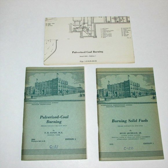 2 Vintage ICS Home Study Booklets PULVERIZED-COAL & BURNING SOLID FUELS 1950 - Picture 8 of 8